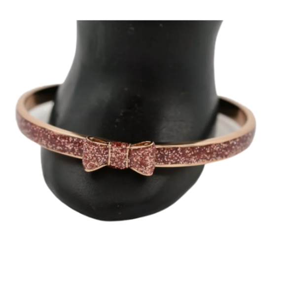 Kate Spade Take a Bow Enameled Bracelet in Rose Gold and Sparkling Pink - Picture 1 of 8